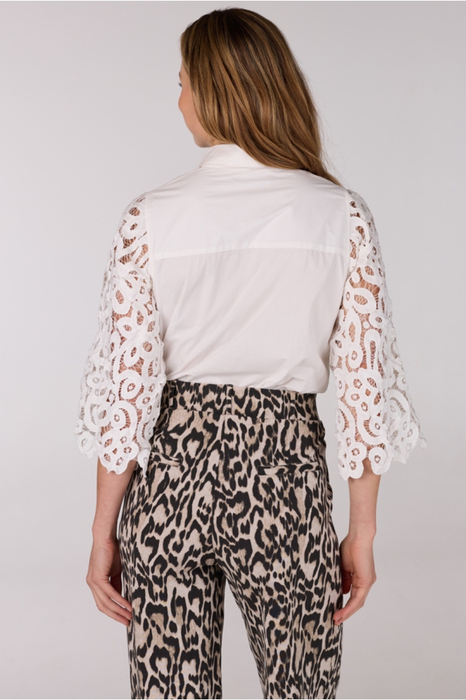 ODELIA SS25 BLOUSE L 710 LACE SL 000010 OFF WHITE